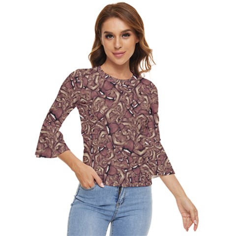 Human Spider Mutant Creatures Motif Random Pattern Bell Sleeve Top by dflcprintsclothing