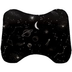 Cosmic Black Space Star Head Support Cushion by Ndabl3x