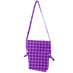 Purple Plaid Tartan 3 Folding Shoulder Bag by dressshop