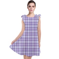 Purple Plaid Tartan 2 Tie Up Tunic Dress by dressshop