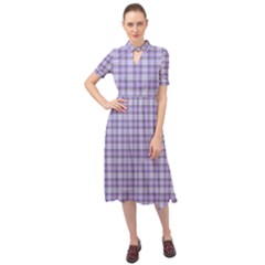 Purple Plaid Tartan 2 Keyhole Neckline Chiffon Dress by dressshop