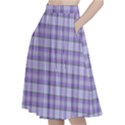 Purple Plaid Tartan 2 A-Line Full Circle Midi Skirt With Pocket View2
