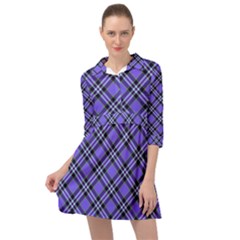 Blue Tartan Plaid 1 Diagonal Mini Skater Shirt Dress by dressshop