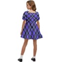 Blue Tartan Plaid 1 Diagonal Kids  Short Sleeve Dolly Dress View4