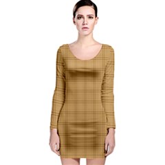 Autumn Fall Plaid Tartan 1 Long Sleeve Bodycon Dress by dressshop