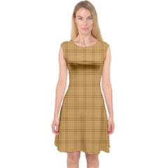 Autumn Fall Plaid Tartan 1 Capsleeve Midi Dress by dressshop
