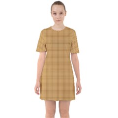 Autumn Fall Plaid Tartan 1 Sixties Short Sleeve Mini Dress by dressshop