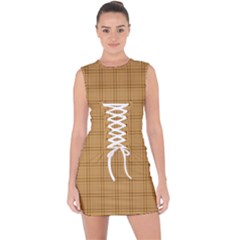 Autumn Fall Plaid Tartan 1 Lace Up Front Bodycon Dress by dressshop