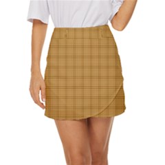 Autumn Fall Plaid Tartan 1 Mini Front Wrap Skirt by dressshop