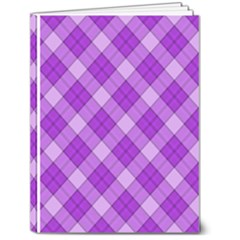 Purple Plaid Tartan 3 Diagonal (2) 6  X 8  Hardcover Notebook by dressshop