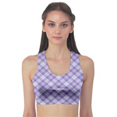 Purple Plaid Tartan 2 Diagonal Fitness Sports Bra by dressshop