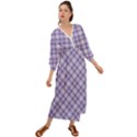 Purple Plaid Tartan 2 Diagonal Grecian Style  Maxi Dress View1