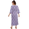Purple Plaid Tartan 2 Diagonal Grecian Style  Maxi Dress View2
