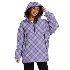 Purple Plaid Tartan 2 Diagonal Women s Ski And Snowboard Waterproof Breathable Jacket by dressshop