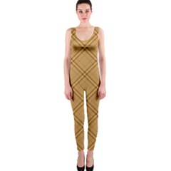 Autumn Fall Plaid Tartan 1 Diagonal One Piece Catsuit by dressshop