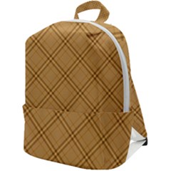 Autumn Fall Plaid Tartan 1 Diagonal Zip Up Backpack by dressshop