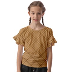 Autumn Fall Plaid Tartan 1 Diagonal Kids  Cut Out Flutter Sleeves by dressshop