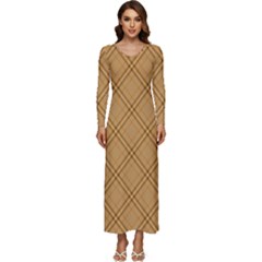 Autumn Fall Plaid Tartan 1 Diagonal Long Sleeve Longline Maxi Dress by dressshop