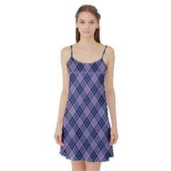 Purple Plaid Tartan 1 Diagonal Satin Night Slip by dressshop