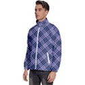 Purple Plaid Tartan 1 Diagonal Men s High Neck Windbreaker View2