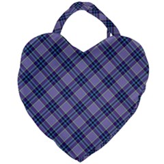 Purple Plaid Tartan 1 Diagonal Giant Heart Shaped Tote by dressshop