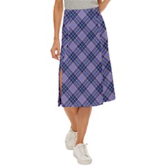 Purple Plaid Tartan 1 Diagonal Midi Panel Skirt by dressshop