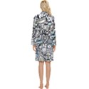 Doodle New York City Nyc Long Sleeve Velvet Robe View4