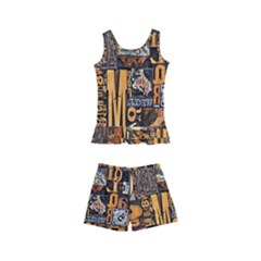 3d Letters Macro Wooden Letters Letters Textures Kids  Boyleg Swimsuit by Salmanaz77