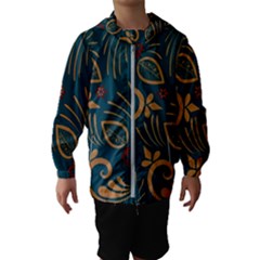 Flowers Floral Retro Flower Texture Kids  Hooded Windbreaker by Salmanaz77
