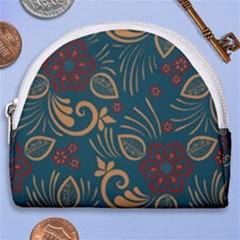 Flowers Floral Retro Flower Texture Horseshoe Style Canvas Pouch by Salmanaz77