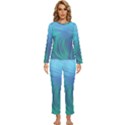 Psicodelia Zyguratti Texture Cyanturquoise Womens  Long Sleeve Lightweight Pajamas Set View1