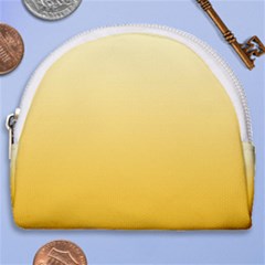 Cream Yellow To Amber Orange Linear Gradient Horseshoe Style Canvas Pouch by GradientsOmbre