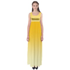 Amber Orange To Cream Yellow Linear Gradient Empire Waist Maxi Dress by GradientsOmbre