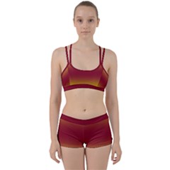 Electric Yellow To Burgundy Red Bilinear Gradient Perfect Fit Gym Set by GradientsOmbre