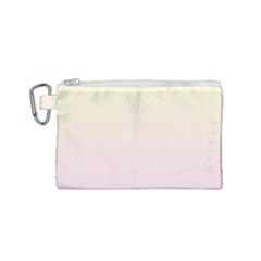 Cream Yellow To Pink Lace Linear Gradient Canvas Cosmetic Bag (small) by GradientsOmbre