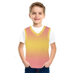 Coral Pink To Electric Yellow Bilinear Gradient Kids  Basketball Tank Top by GradientsOmbre
