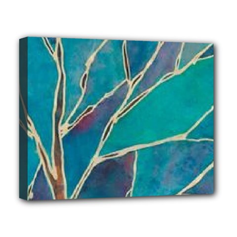 Aqua Batik, Abstract, Colorful Deluxe Canvas 20  X 16  (stretched) by kyorashop23