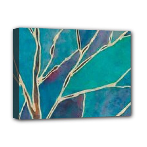 Aqua Batik, Abstract, Colorful Deluxe Canvas 16  X 12  (stretched)  by kyorashop23