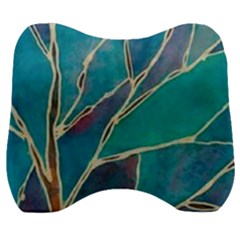 Aqua Batik, Abstract, Colorful Velour Head Support Cushion by kyorashop23