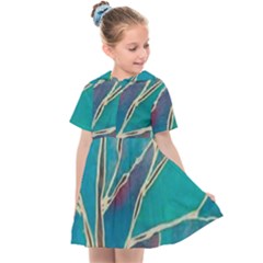 Aqua Batik, Abstract, Colorful Kids  Sailor Dress by kyorashop23