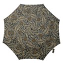 Brown Vintage Background Vintage Floral Pattern, Brown Hook Handle Umbrellas (Large) View1