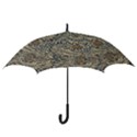 Brown Vintage Background Vintage Floral Pattern, Brown Hook Handle Umbrellas (Large) View3