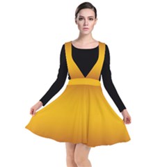 Burgundy Red To Amber Orange Bilinear Gradient Plunge Pinafore Dress by GradientsOmbre