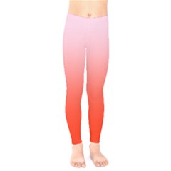 Pink Lace To Scarlet Red Linear Gradient Kids  Classic Winter Leggings by GradientsOmbre