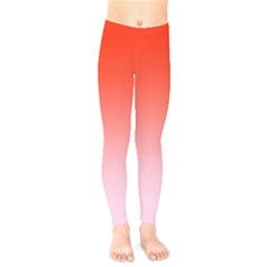 Scarlet Red To Pink Lace Linear Gradient Kids  Classic Winter Leggings by GradientsOmbre