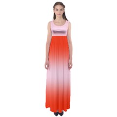 Scarlet Red To Pink Lace Bilinear Gradient Empire Waist Maxi Dress by GradientsOmbre