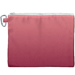 Coral Pink To Burgundy Red Linear Gradient Canvas Cosmetic Bag (xxxl) by GradientsOmbre