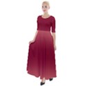 Coral Pink To Burgundy Red Bilinear Gradient Half Sleeves Maxi Dress View1