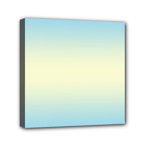 Baby Blue To Cream Yellow Bilinear Gradient Mini Canvas 6  X 6  (stretched) by GradientsOmbre
