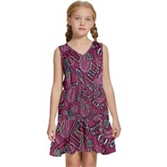 Abstract Art Pattern Design Background Kids  Sleeveless Tiered Mini Dress by Grandong